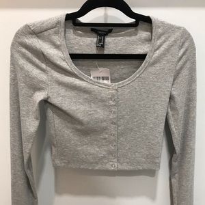 Forever 21 Button up Crop Top